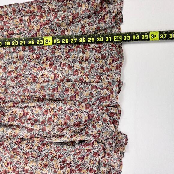 Storia Women's Georgette Boho Ditsy Floral Mini Dress Medium Brown Taupe - Picture 14 of 15